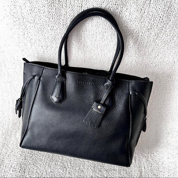 Longchamp, Bags, Longchamp Penelope Leather Tote Bag Purse Black Large  Overnighter Made In France